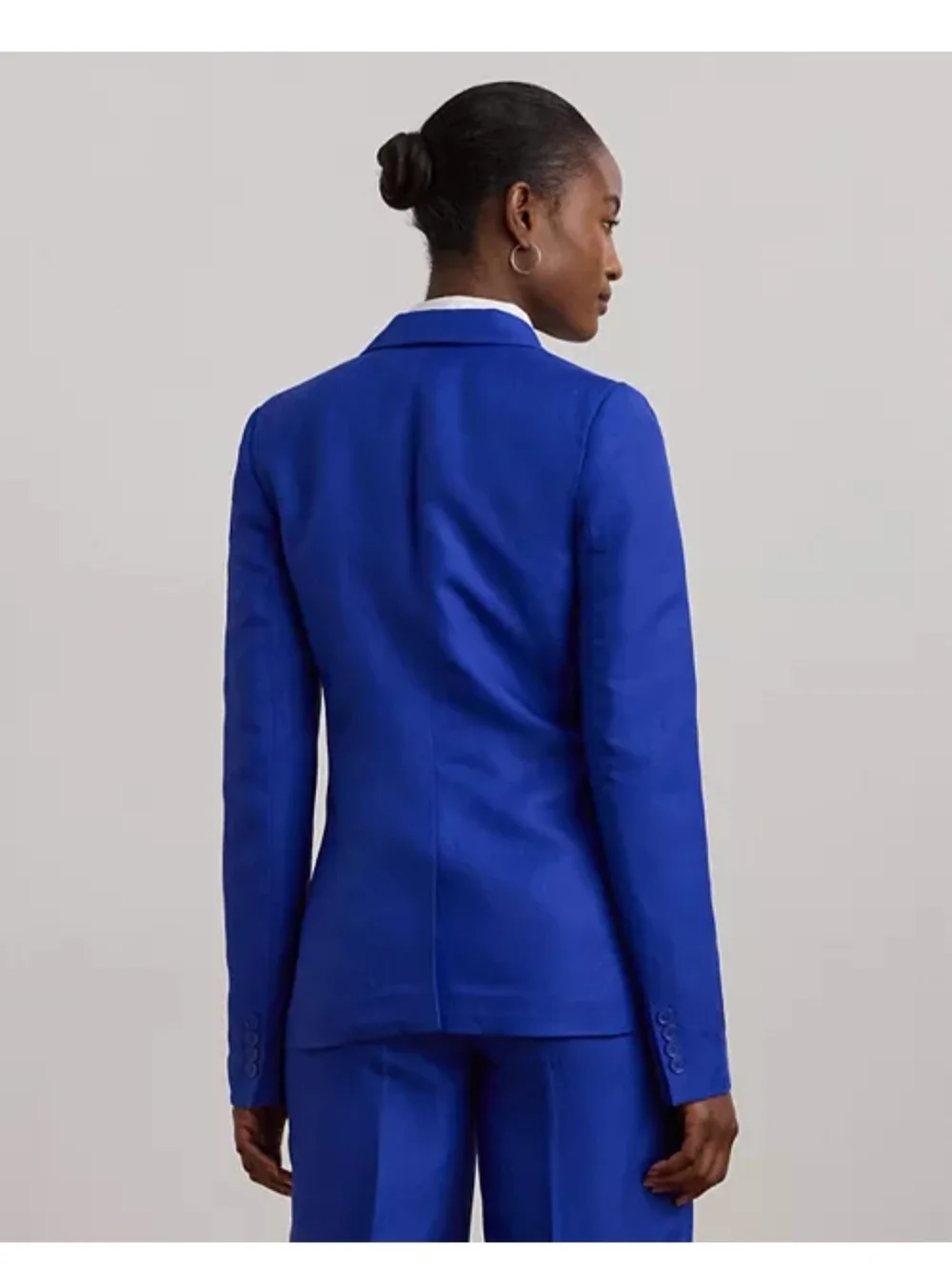 Lauren Ralph Lauren Women's Linen Blend Twill Blazer Blue Size 16 NWT - Picture 3 of 16